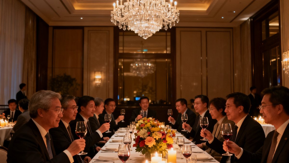 tyc贵宾会铂金会员年度晚宴在北京宝格丽酒店举行，四十余位企业家在烛光餐桌前举杯交流